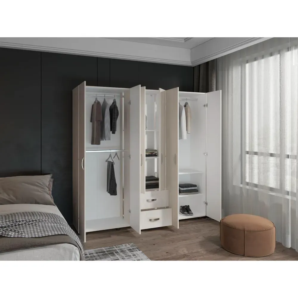 Closet Barin, Nevado Y Blanco, Con Cuatro Puertas Abatibles