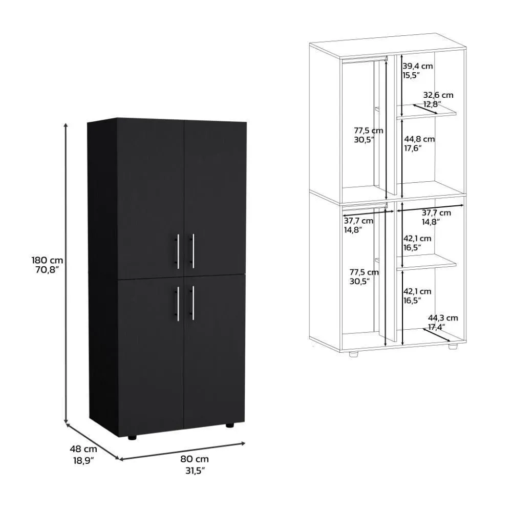 Closet Hancel, Wengue, Cuatro Puertas Abatibles