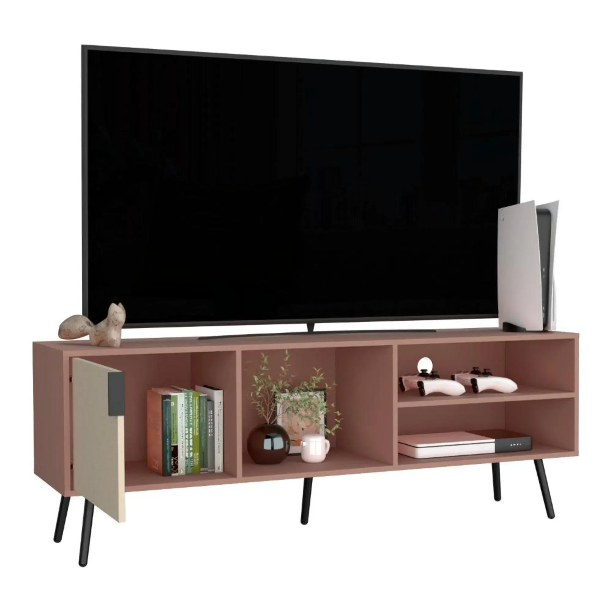 Mesa Para TV Vulanno, Arupo y Toquilla, Con Una Puerta Abatible 70"