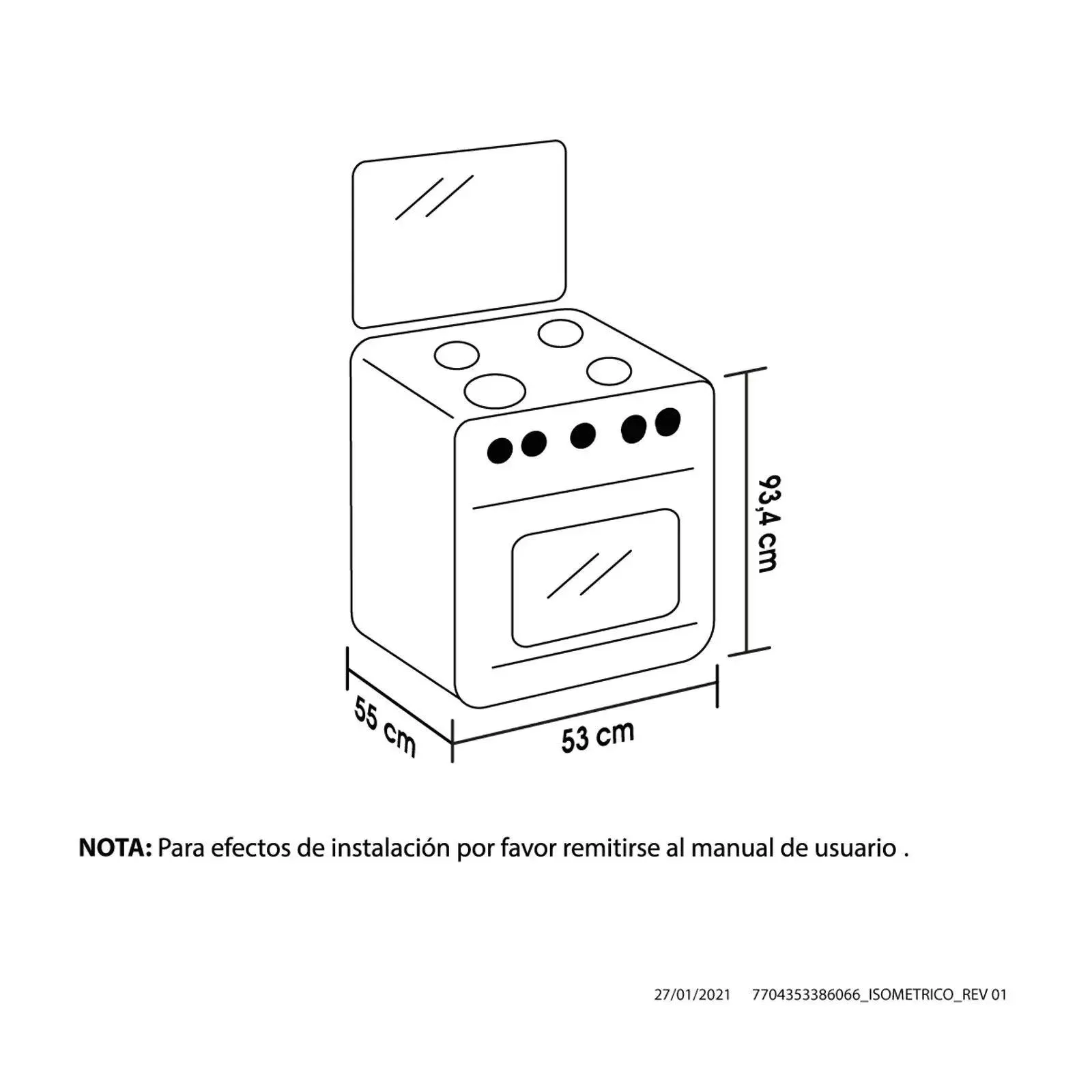 Estufa Romero Reflex Haceb 50 cms Gas Natural