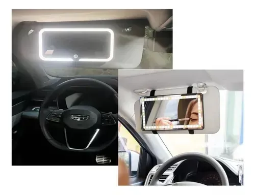 Espejo con luz led para maquillaje de auto