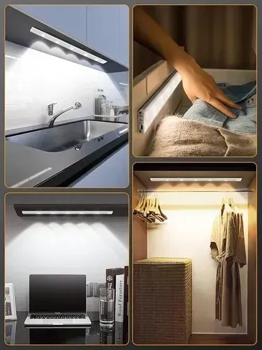 Luz Led Con Sensor Movimiento Barra Closet Baño Cocina decoración 60cm 