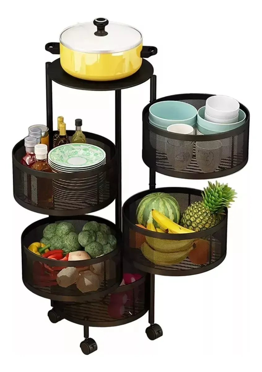 Organizador Alimentos 5 Niveles Estante Cocina Giratorio 360