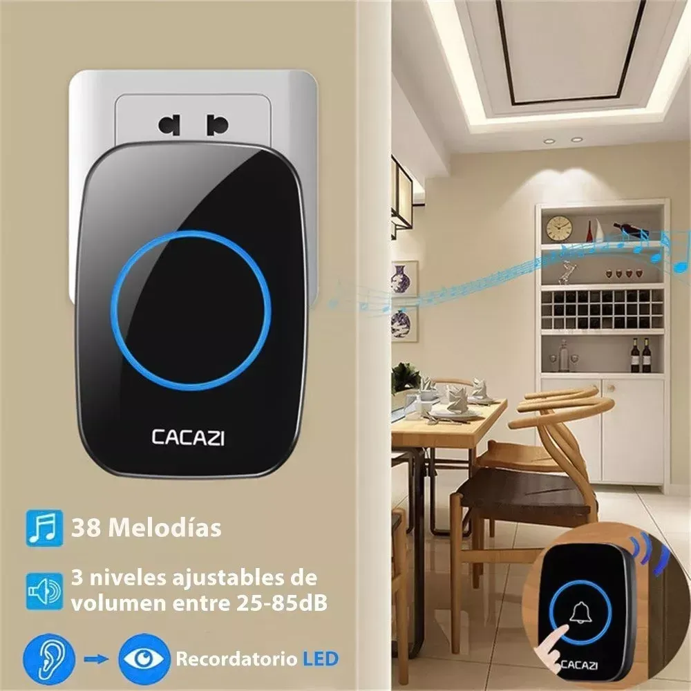 Timbre Inalámbrico Seguridad Impermeable Inteligente Casa 12V