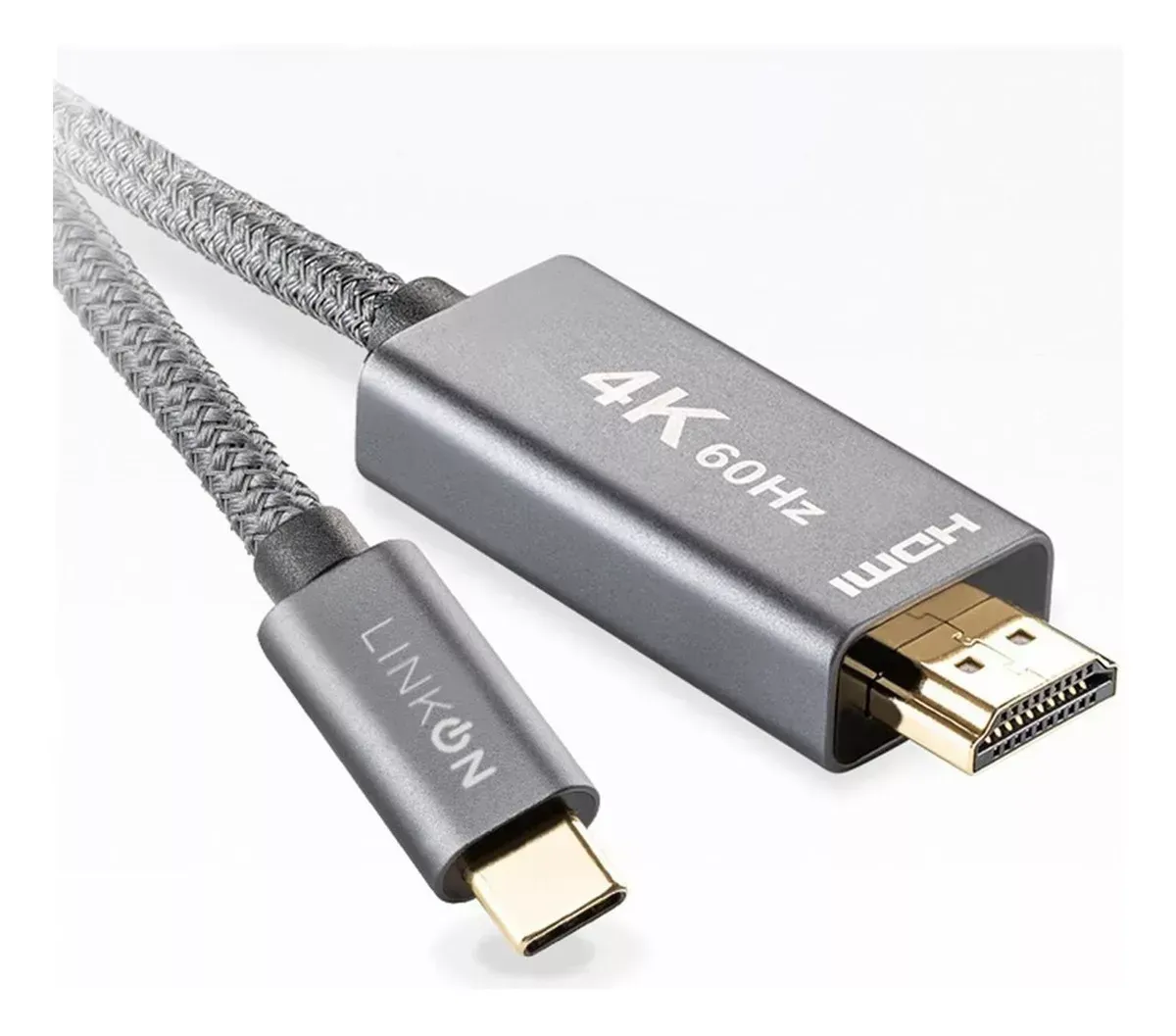 Cable Adaptador Usb C A Hdmi V2.1 4k 60hz Trenzado Oro 2mt