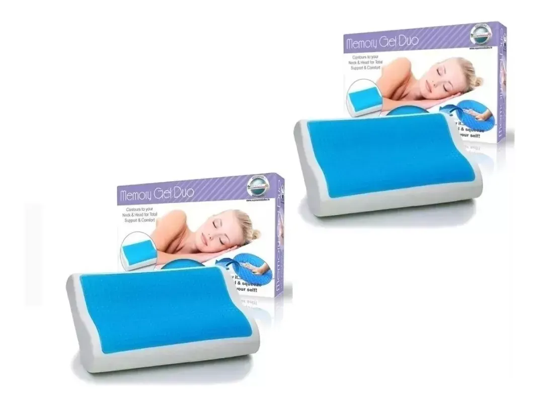 2 Almohadas Memory Gel Duo Ortopédicas Indeformables + Funda