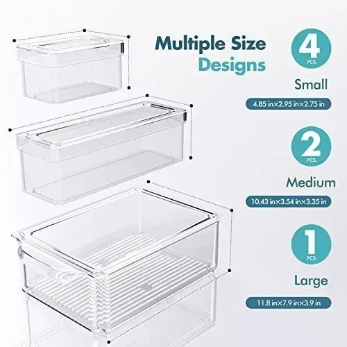 Organizador Nevera Cocina Set 7 Contenedores Con Tapa