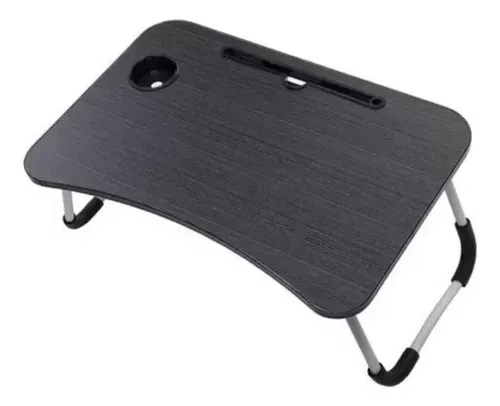 Mesa Portátil Plegable Multiusos Tableta Sofá Café Cama Color Negro Con Gris