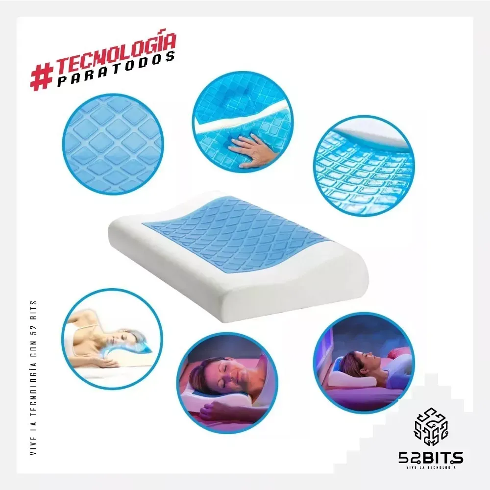 2 Almohadas Memory Gel Duo Ortopédicas Indeformables + Funda