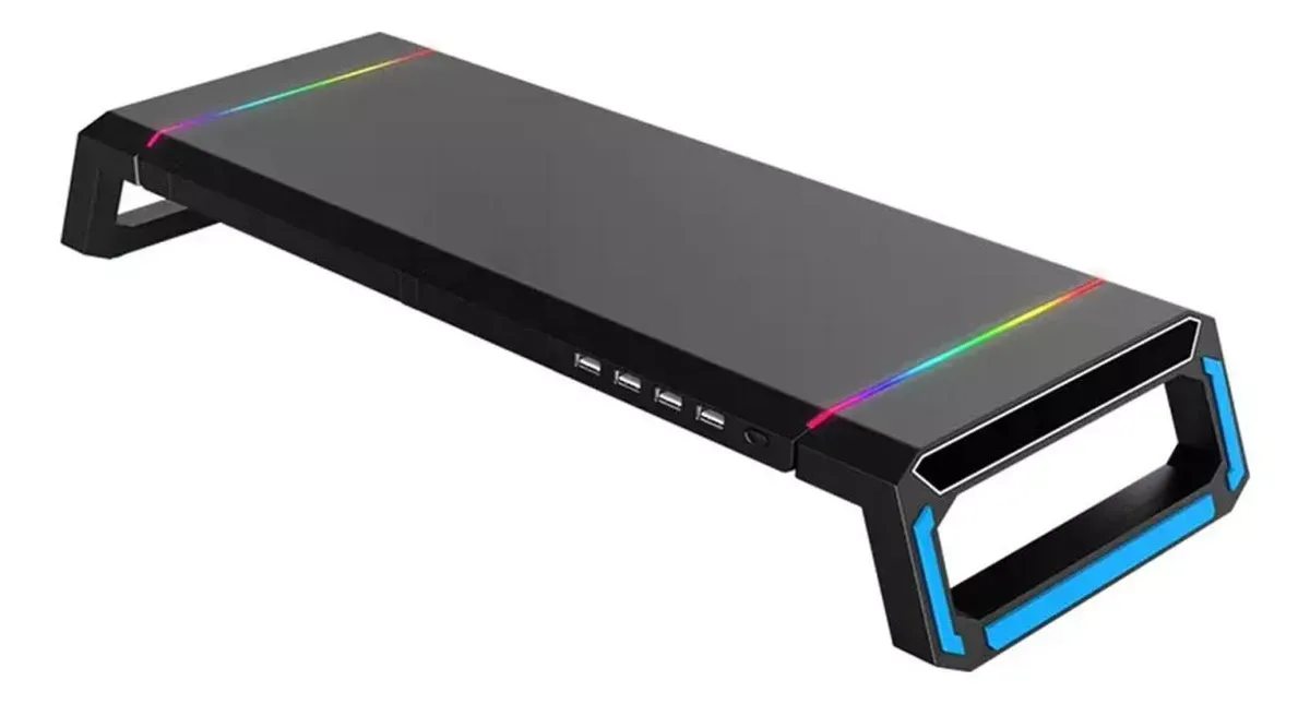 Soporte Monitor Rgb Organizador Escritorio Puerto Usb