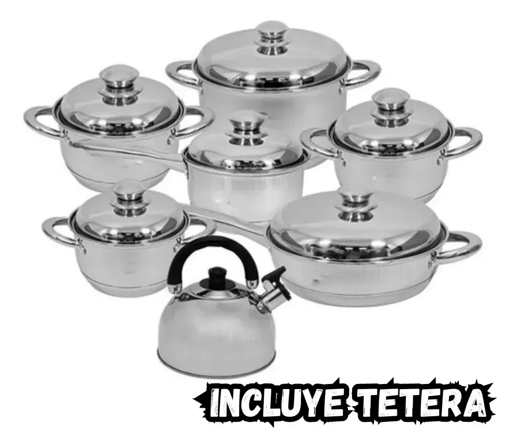 Bateria De Ollas Juego De 13 Pcs Swisshome Acero Quirurjico