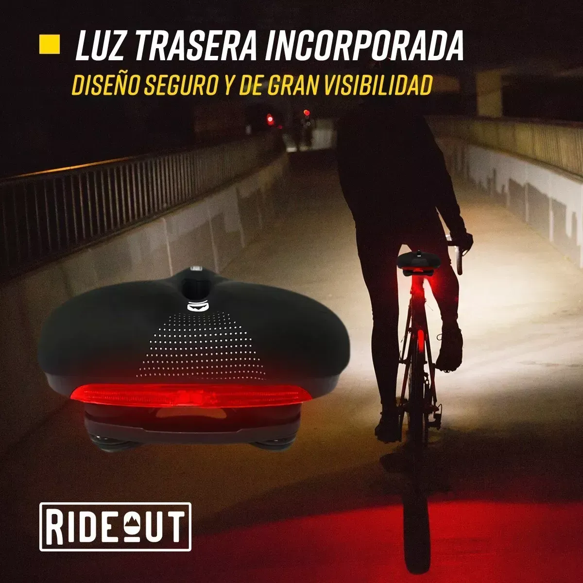 Silla Sillin Bicicleta Antiprostatico Confort + Luz A Bateria