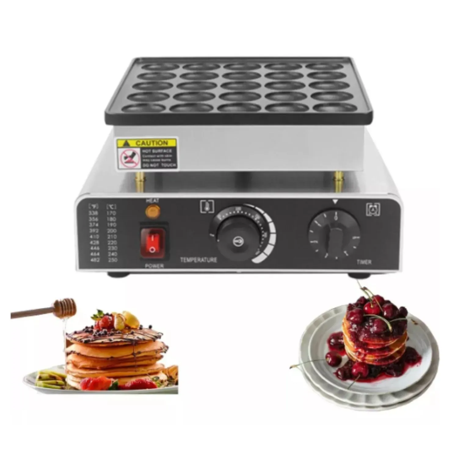 Máquina para Hotcakes 950W con Bandejas Antiadherentes 25 Pz