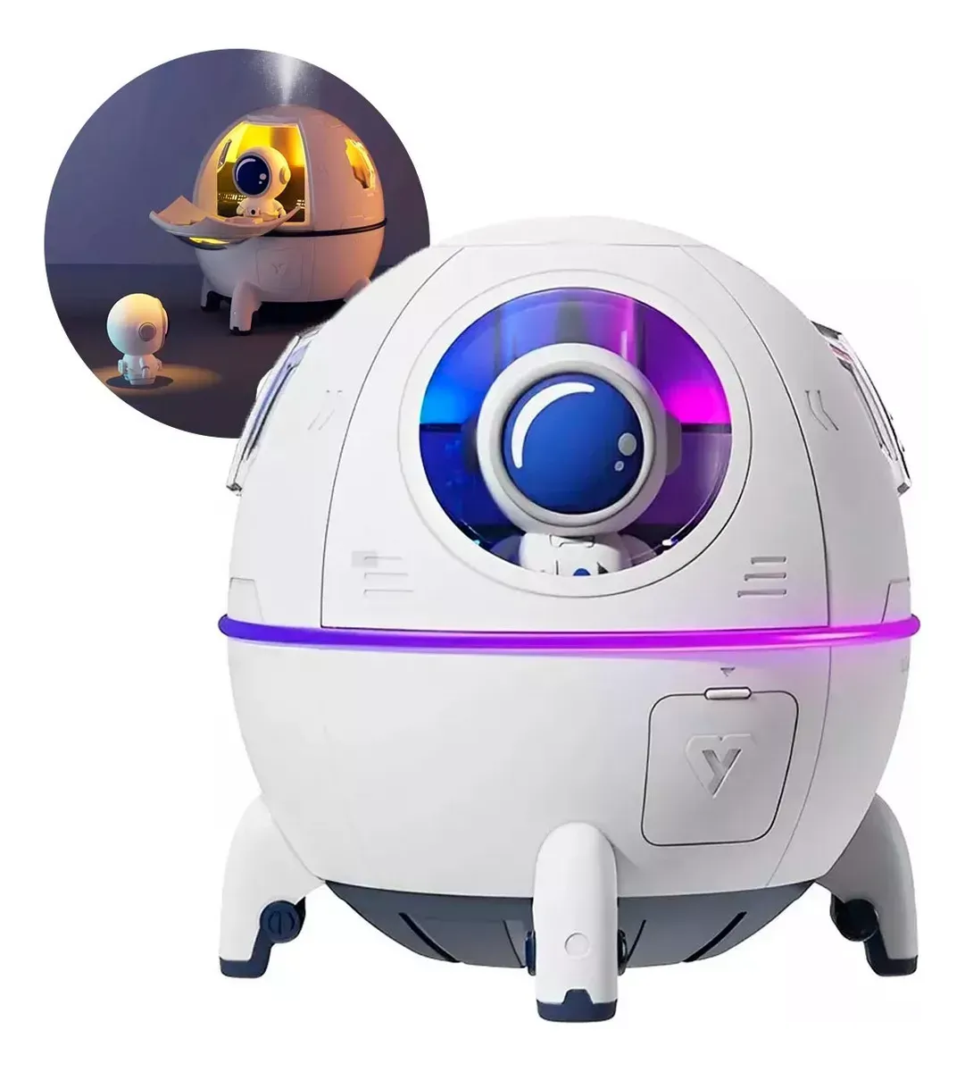 Humidificador difusor eléctrico Galaxy Lights Space Capsule, color blanco, 110 V/220 V