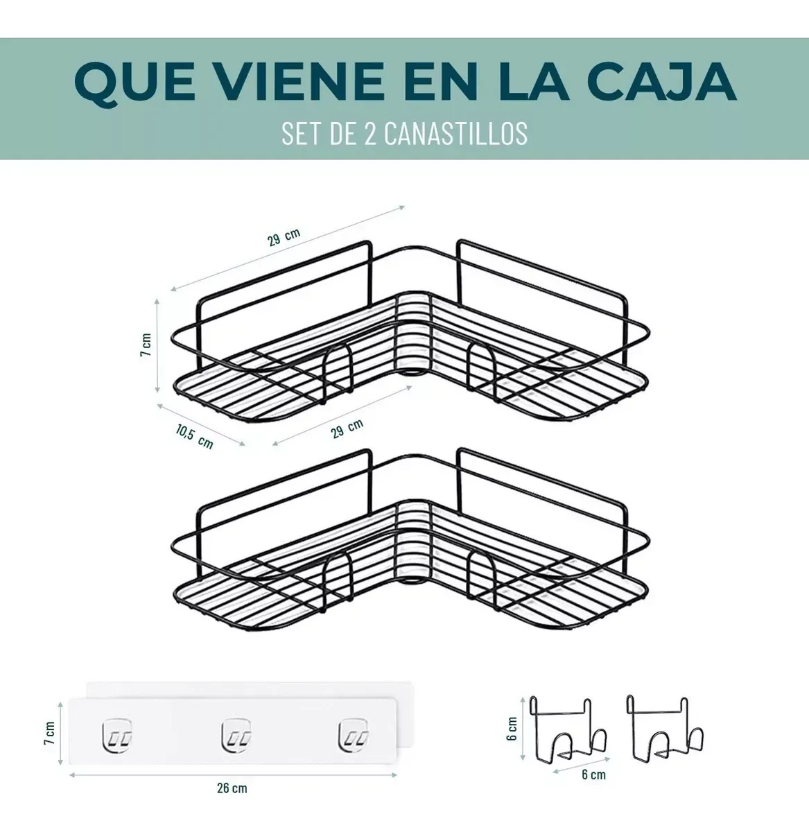 Organizador De Ducha Repisa Baño Adhesivo Set Inoxidable