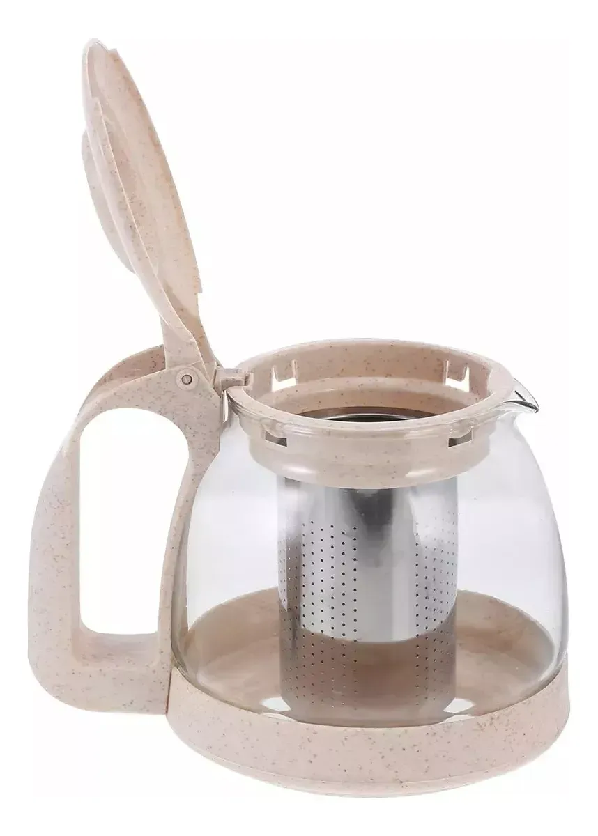 Jarra Infusor Colador Malla Para Té Café Aromática Tetera Color Beige