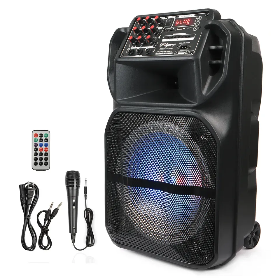 Cabina De Sonido 12" Karaoke Recargable Bluetooth Con Ruedas Tigers