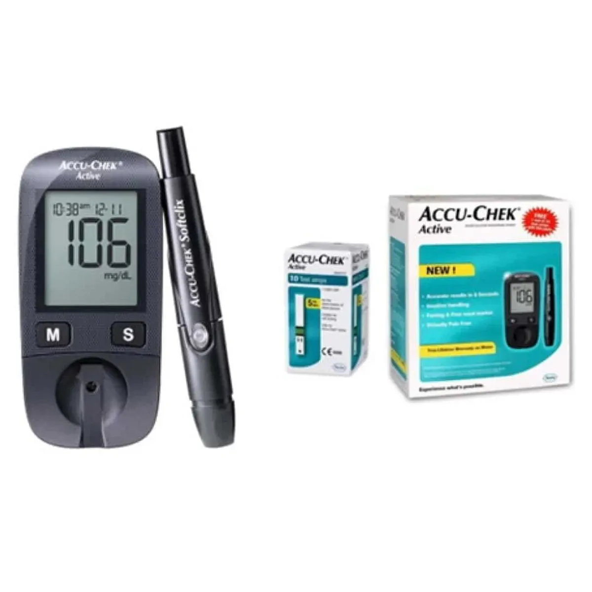 Glucómetro Continuo Accu-Chek Active Negro