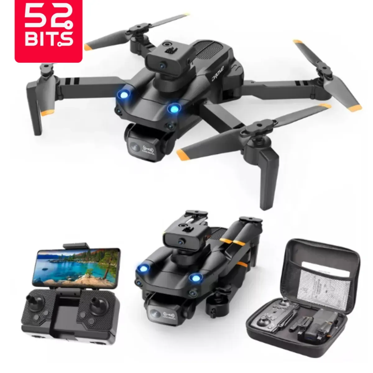 Mini drone E99 MAX  Cámara Dual HD Negro 2.4GHz 1 Batería