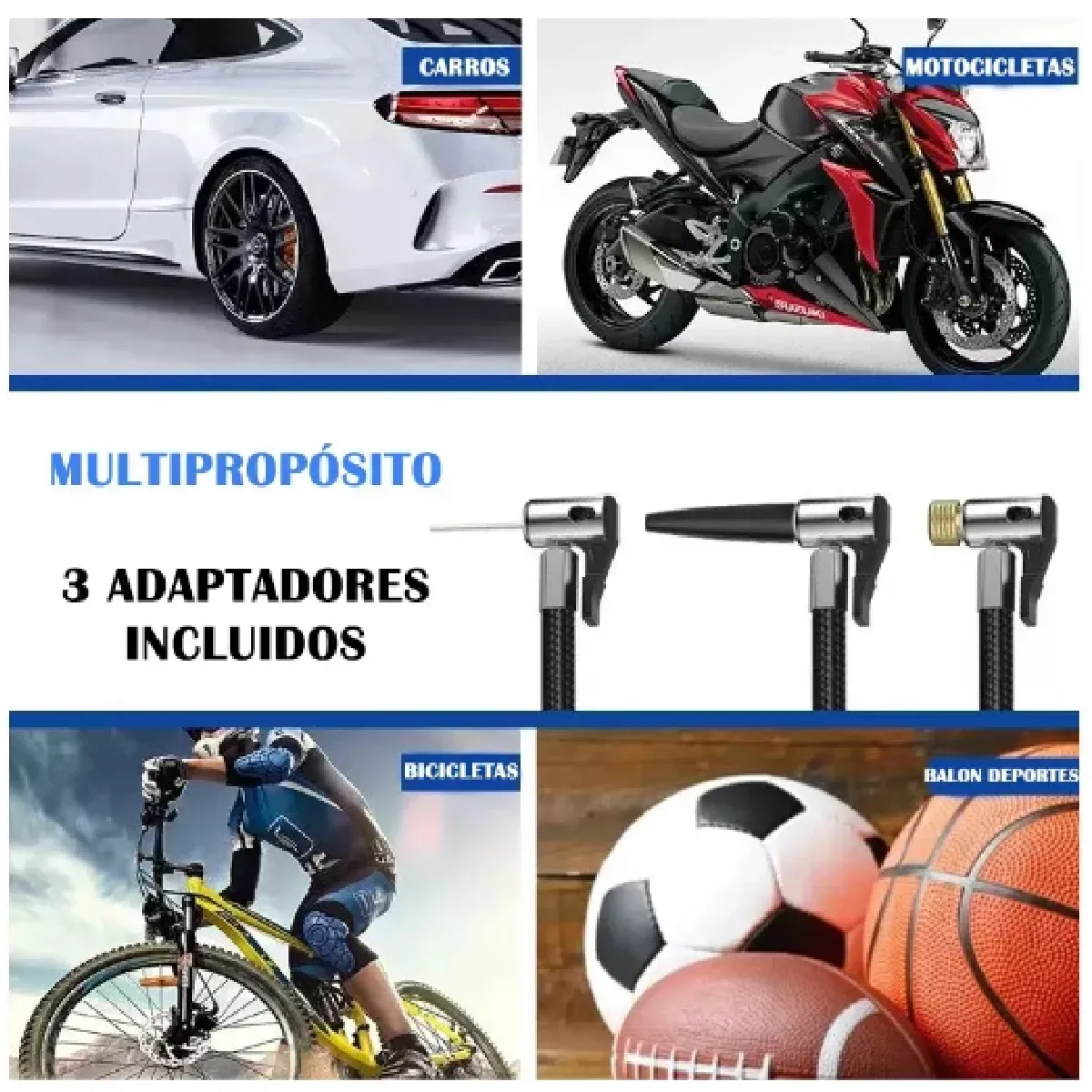 Inflador De Llantas Portable Compresor Carro Moto Balon Magnux BOMBA1