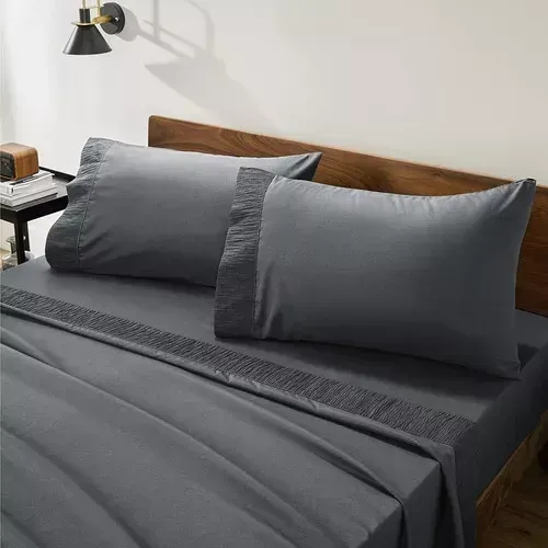 Sabanas King Hotel Suave 1800 Casatua + 2 Fundas Almohada Color Gris Oscuro