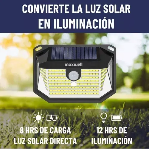 Foco Solar One Pixel Led Exterior Pared Unitario + Sensor