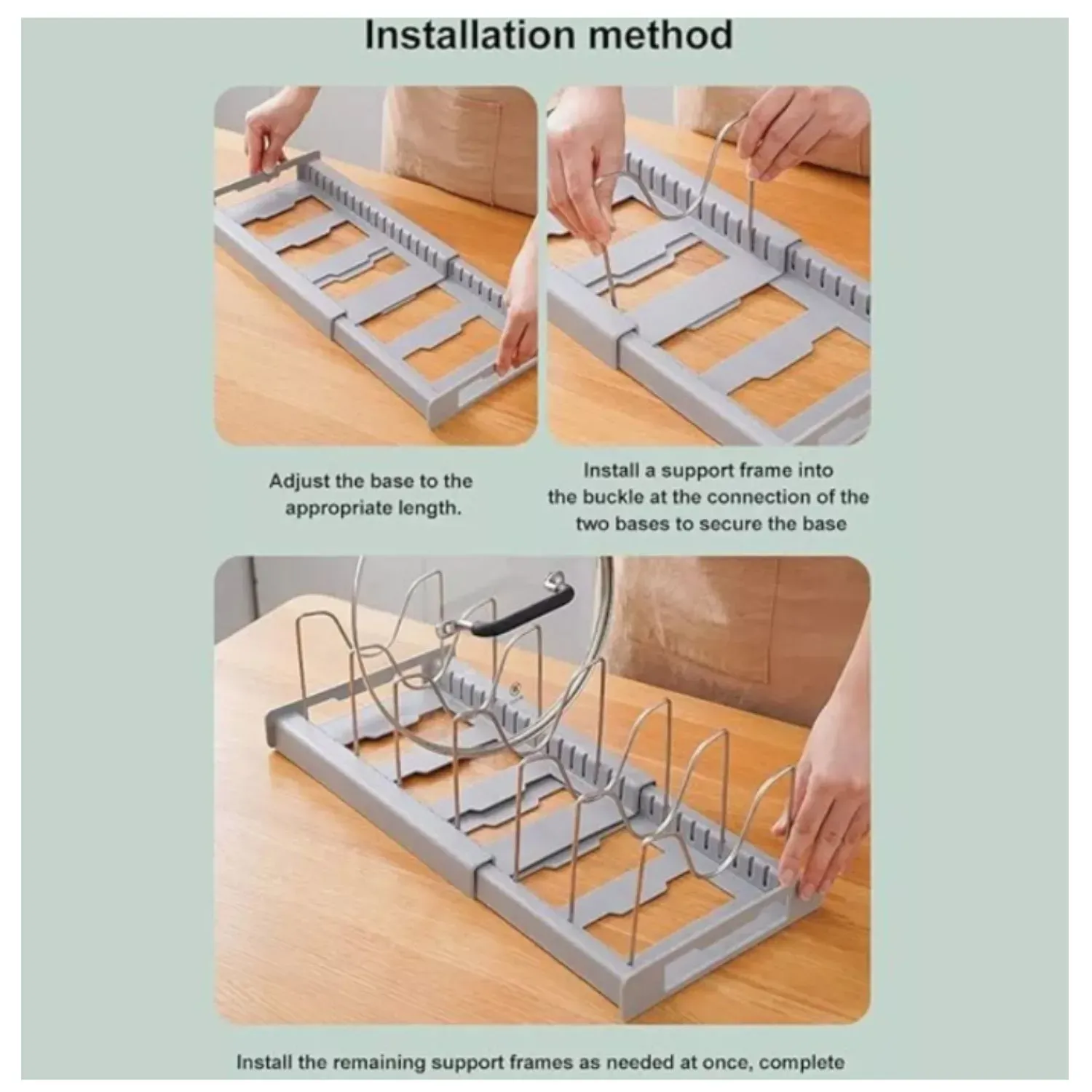 Organizador Ajustable para Ollas Sartenes y Tapas