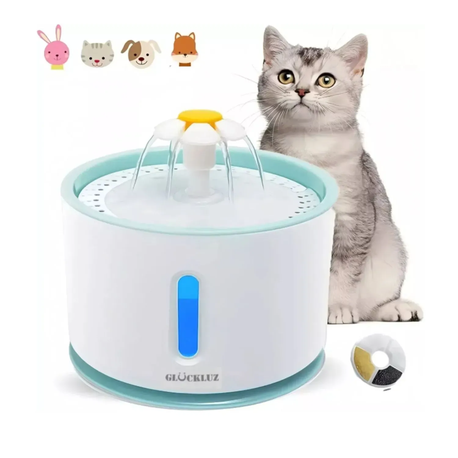 Bebedero Automático para Gato 2.4L Silencioso Seguro con Filtro