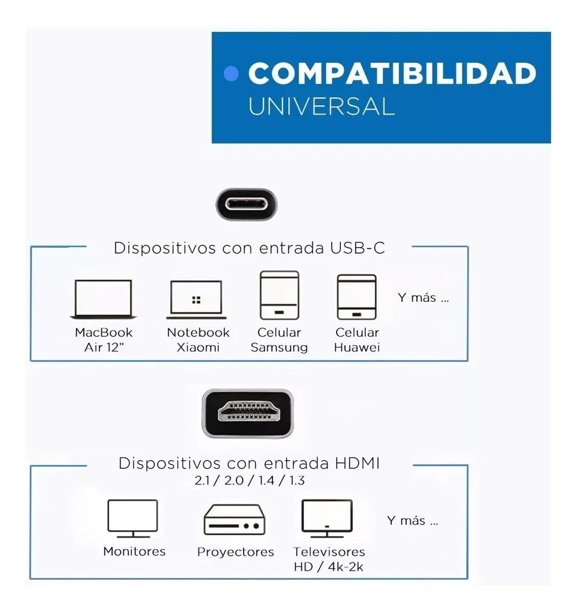 Cable Adaptador Usb C A Hdmi V2.1 4k 60hz Trenzado Oro 2mt