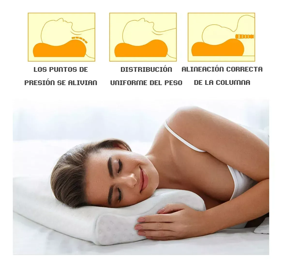 Almohada De Aloe Vera Ortopédica Cool Pillow Indeformable Marca One Pixel Blanca