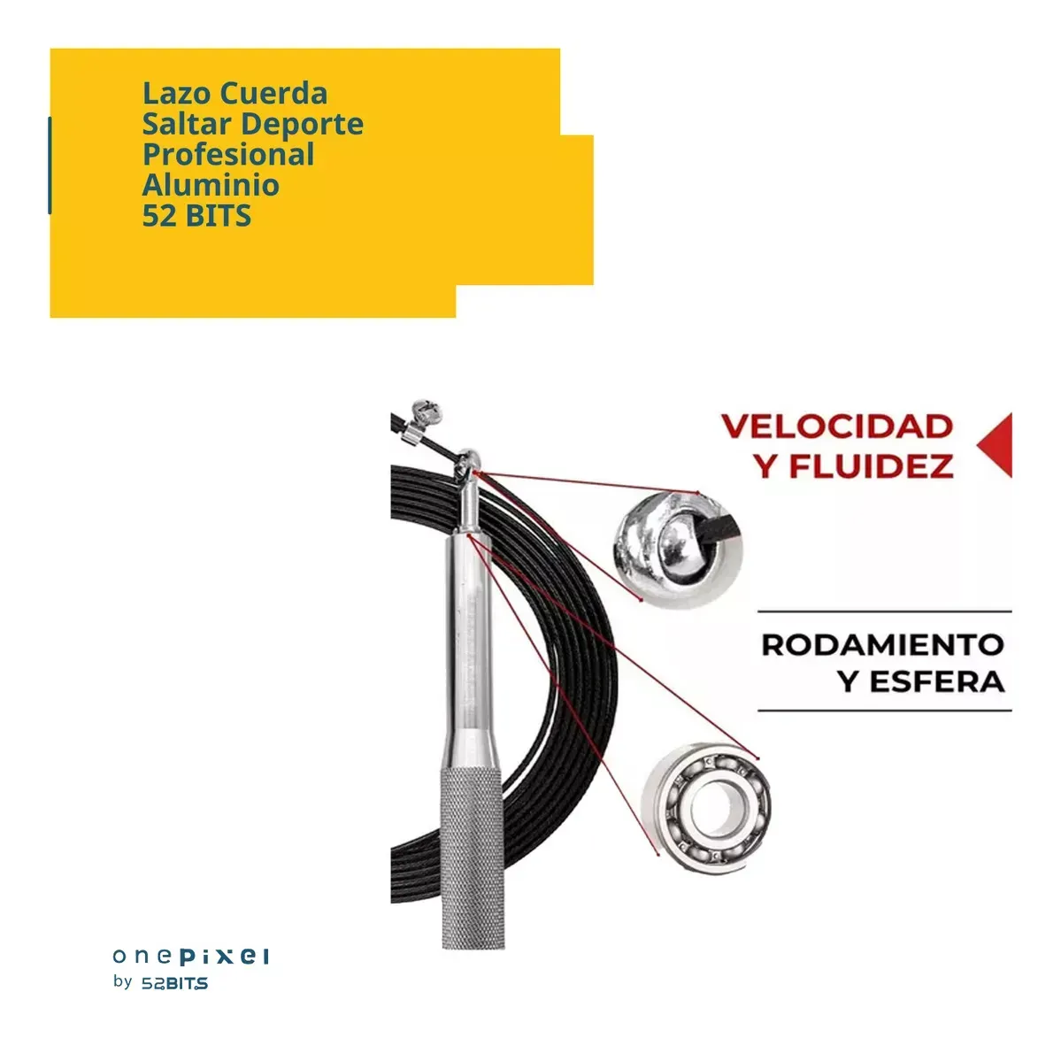 Lazo Cuerda Saltar Profesional Velocidad Aluminio 52 Bits