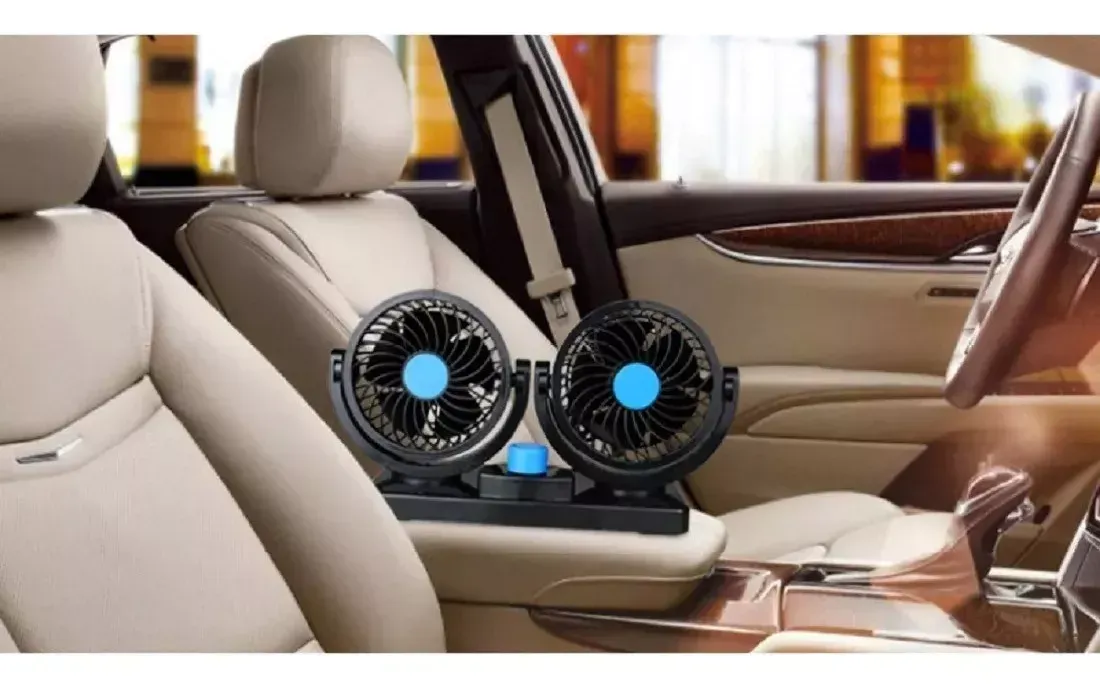 Ventilador Duo Coche Auto Interior 360°