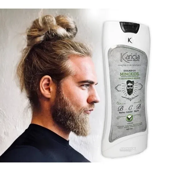 Shampoo Masculino Karicia Crecimiento: Cabello, Barba Y Bigote