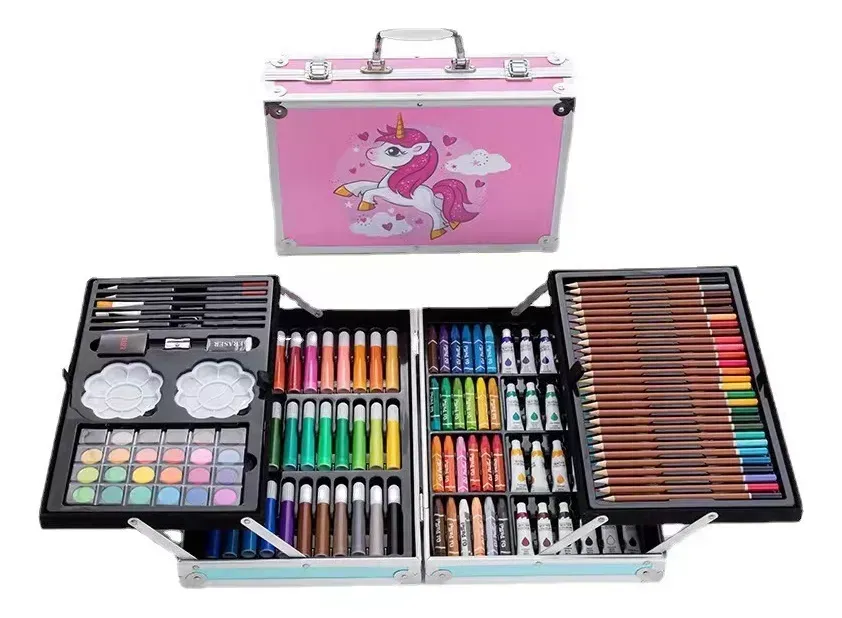 Set Kit Colores Arte Dibujo Creativo Infantil Unicornio Rosa