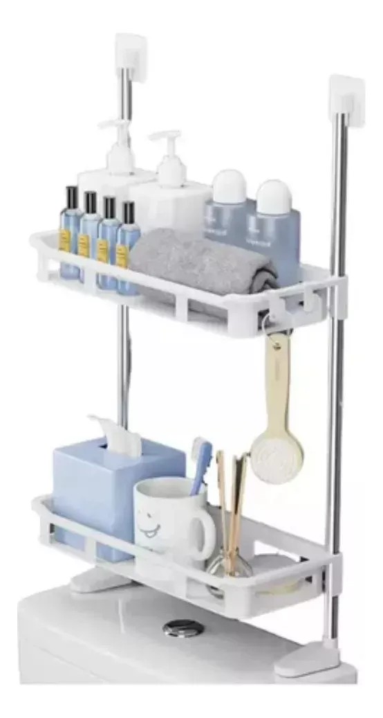 Organizador 2 Niveles Baño Para Sobreponer En Inodoro 8818 Color Blanco