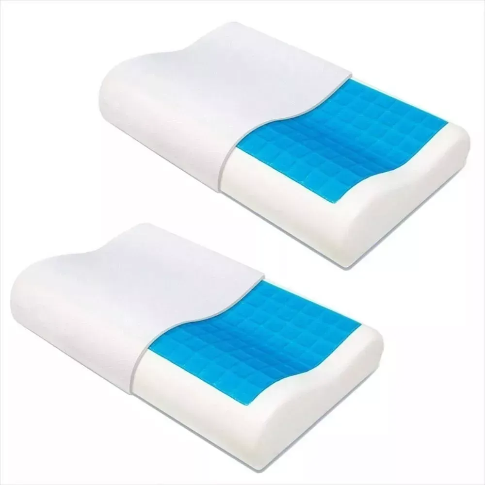 2 Almohadas Memory Gel Duo Ortopédicas Indeformables + Funda