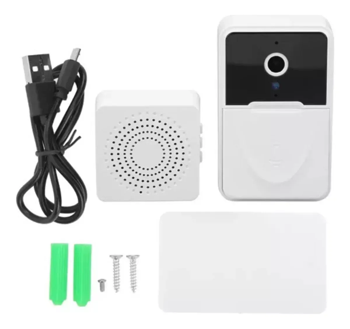 Timbre Wifi Con Cámara Inalámbrico Con Parlante Y Micrófono 110v