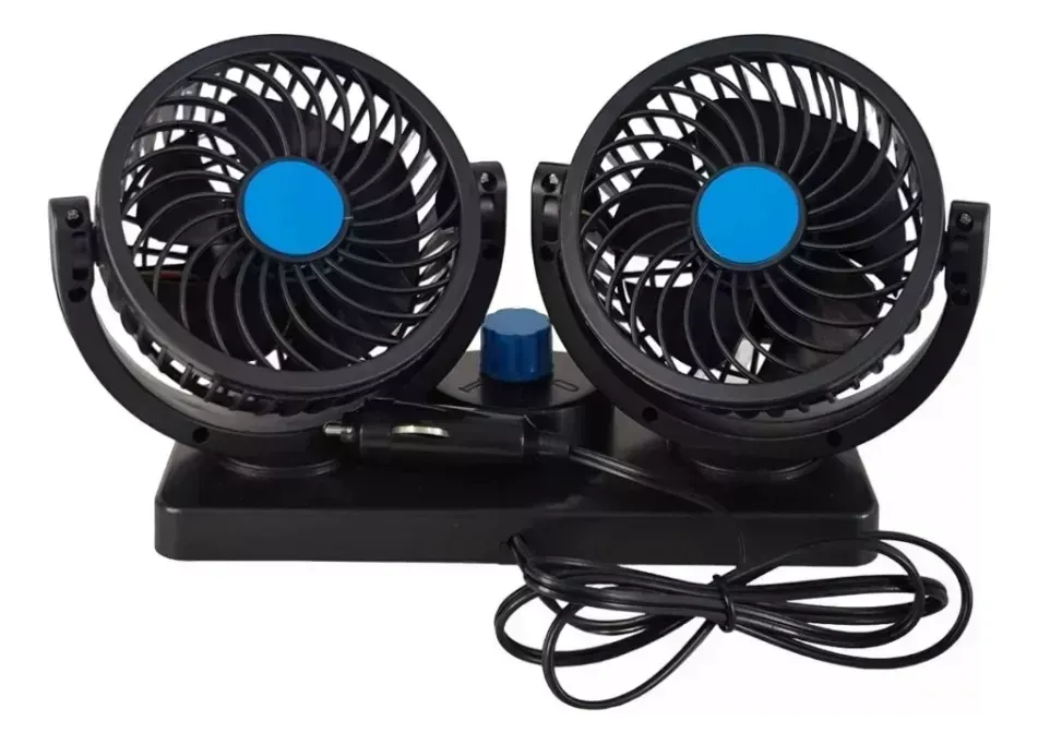 Ventilador Duo Coche Auto Interior 360°