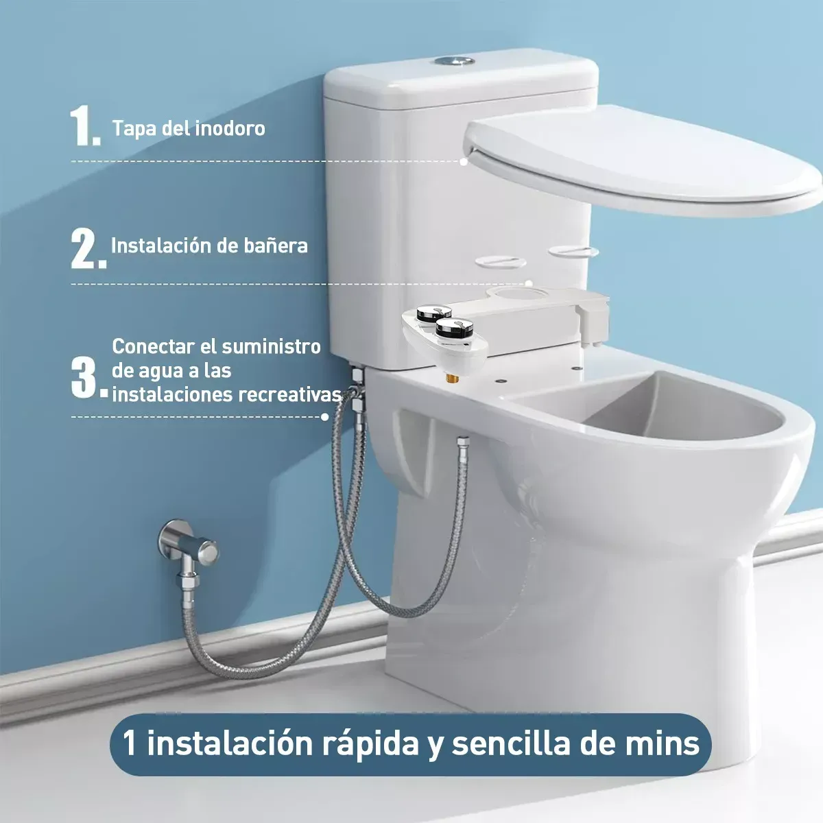 Bidet Baño Accesorio Para Inodoro Fácil Instalación 3 Modos