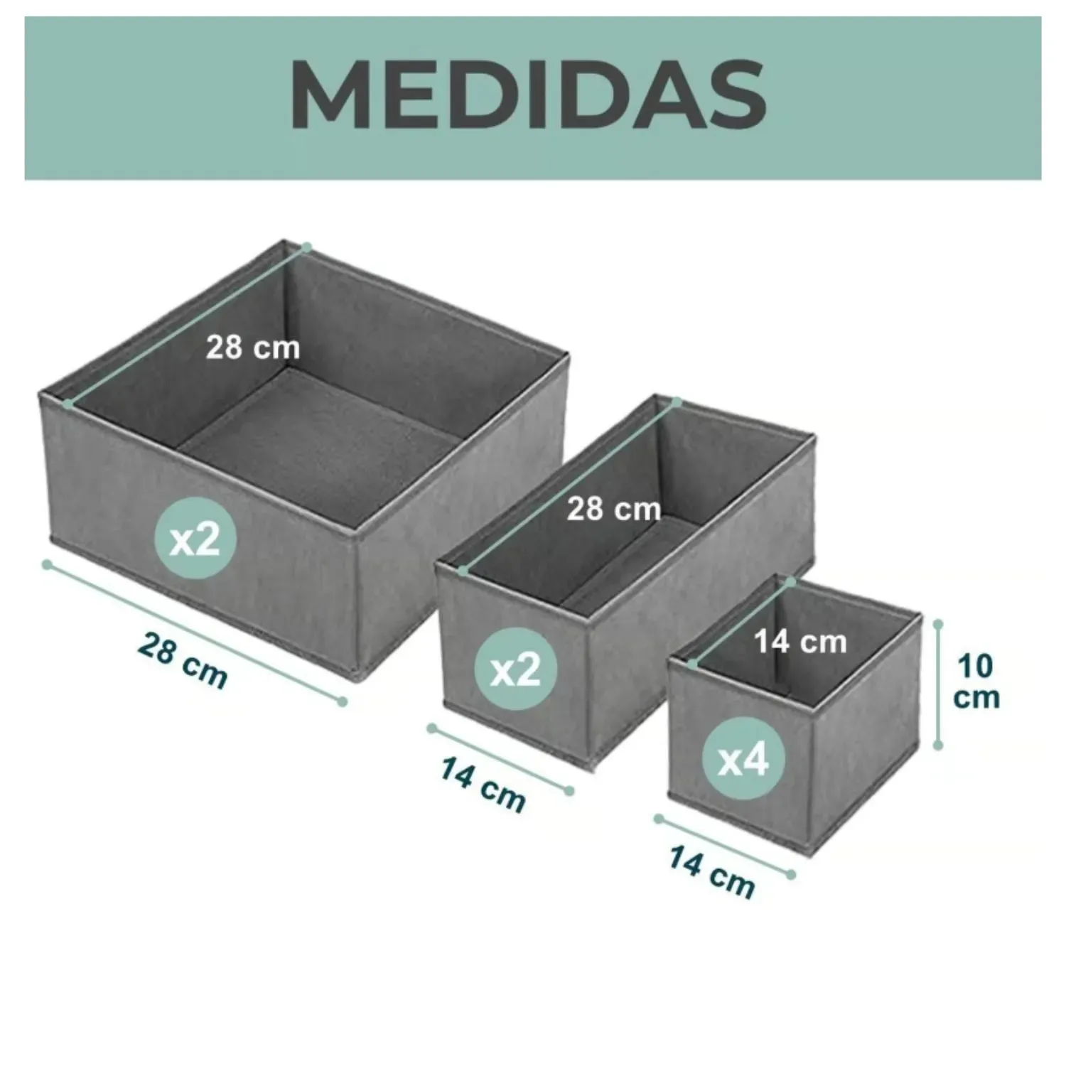 Organizador De Ropa Interior Divisor Cajones Armario Set X8