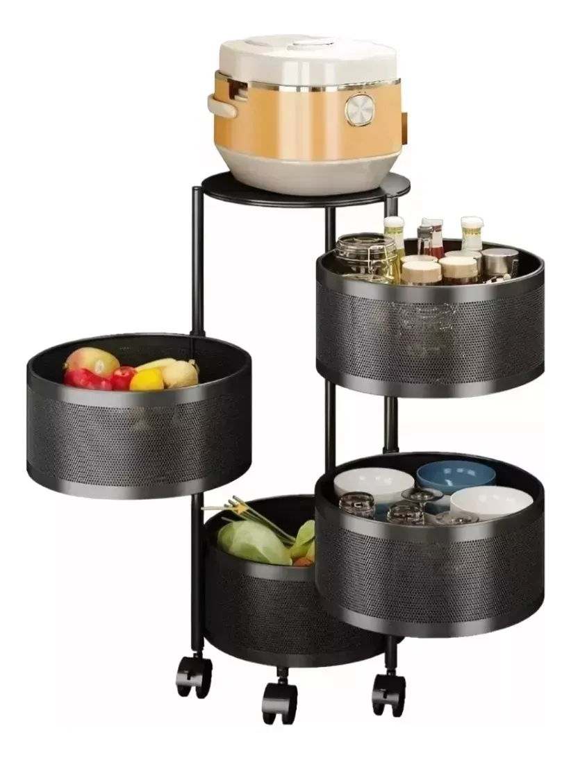 Organizador Alimentos 5 Niveles Estante Cocina Giratorio 360