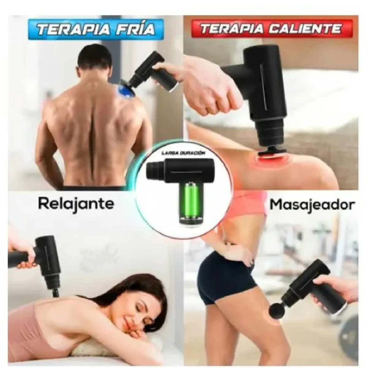 Masajeador Muscular Eléctrico Pistola Massage Gun Calor Frio