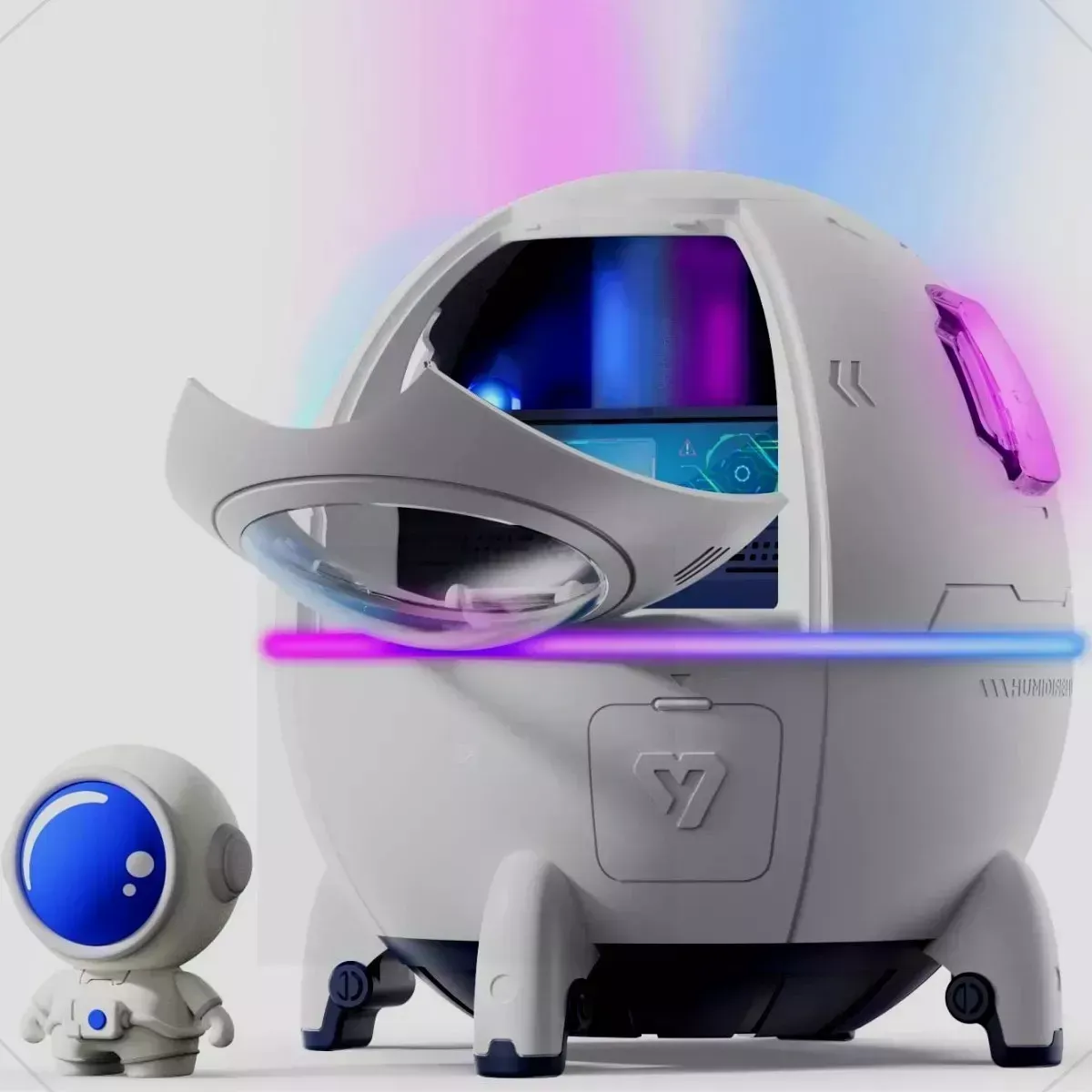 Humidificador difusor eléctrico Galaxy Lights Space Capsule, color blanco, 110 V/220 V