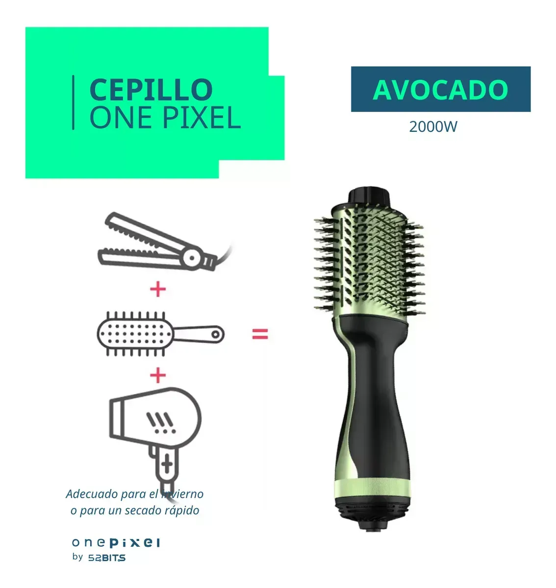 Cepillo Secador Avocado 3d Therapy Infusión Aguacate 2000w 110V One Pixel