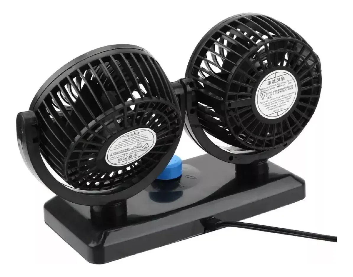 Ventilador Duo Coche Auto Interior 360°