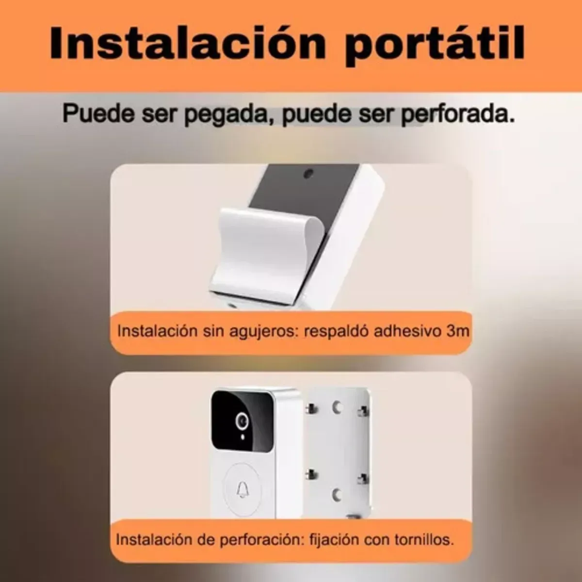 Timbre Wifi Con Cámara Inalámbrico Con Parlante Y Micrófono 110v