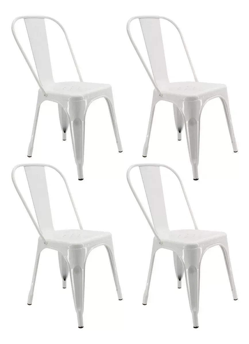 Silla Metálica Para Comedor O Cafetería BoxBit Tolix Set X4 Unidades