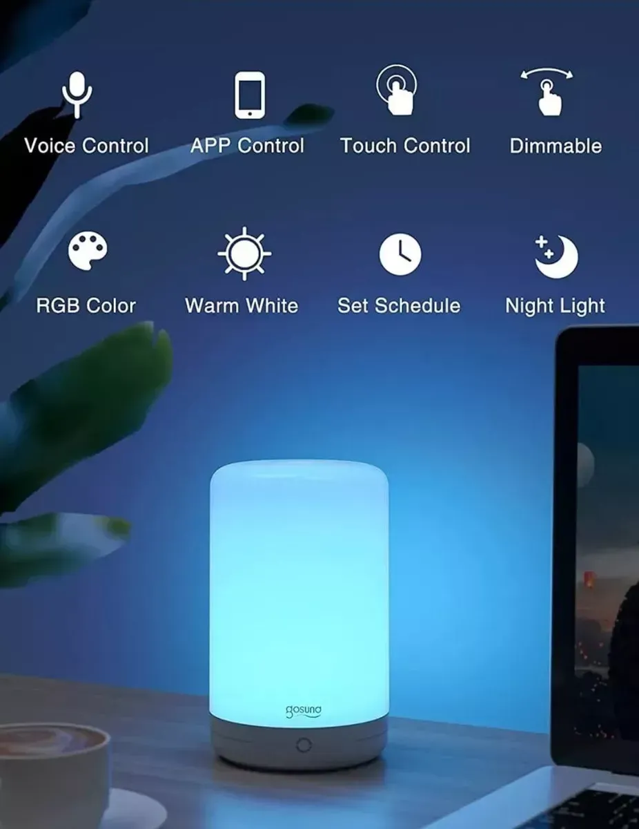 Lampara De Mesa Inteligente Wifi Alexa Google Táctil RGB