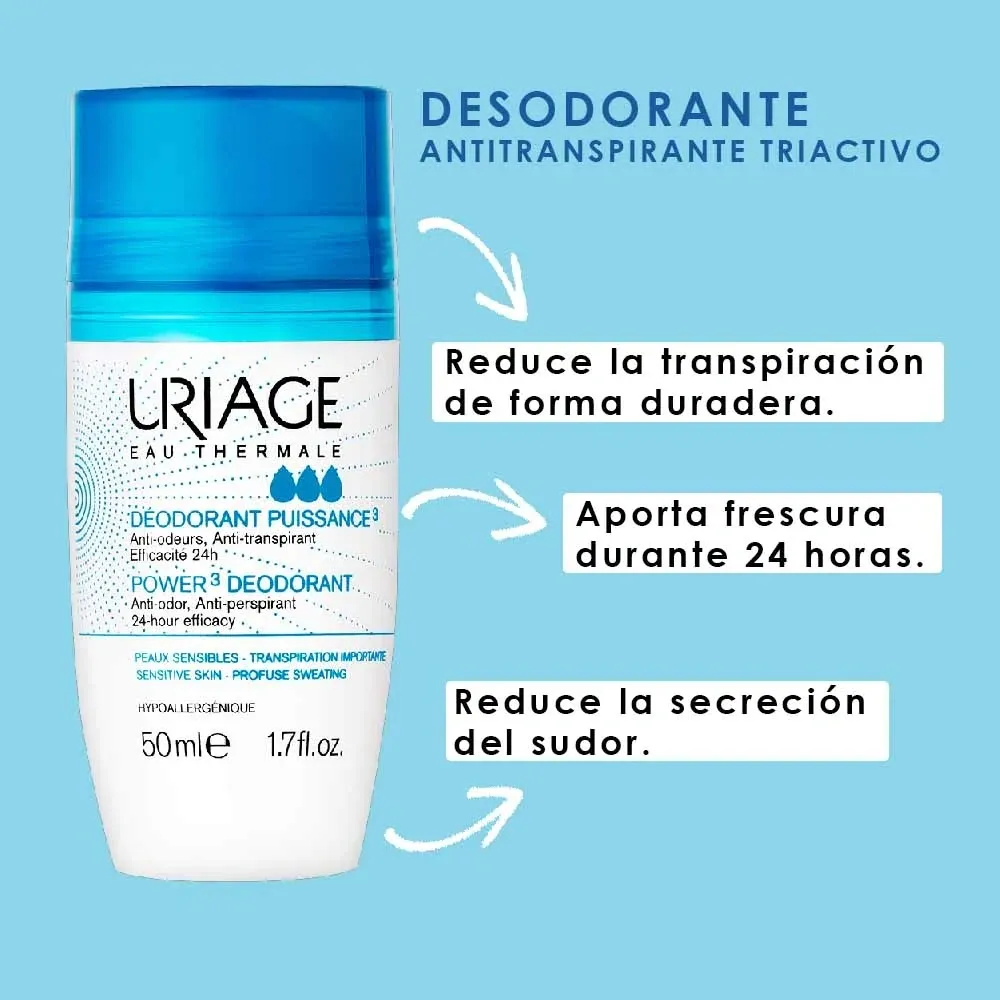 Uriage Desodorante power 3 x 50 ml