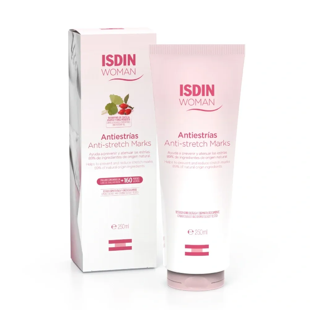 Isdin Woman Antiestrías - Crema Hidratante y Preventiva para Estrías x 250 ml